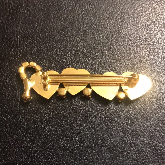 WWJD?  heart & rhinestone brooch - Picture 3 of 3